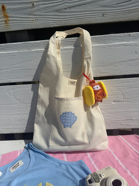 Blue Seashell Tote Bag