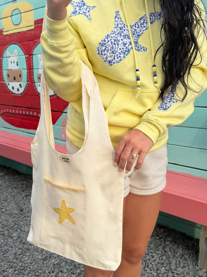 Yellow Starfish Tote Bag