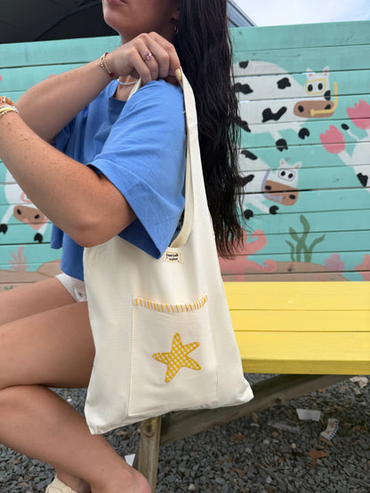 Yellow Starfish Tote Bag