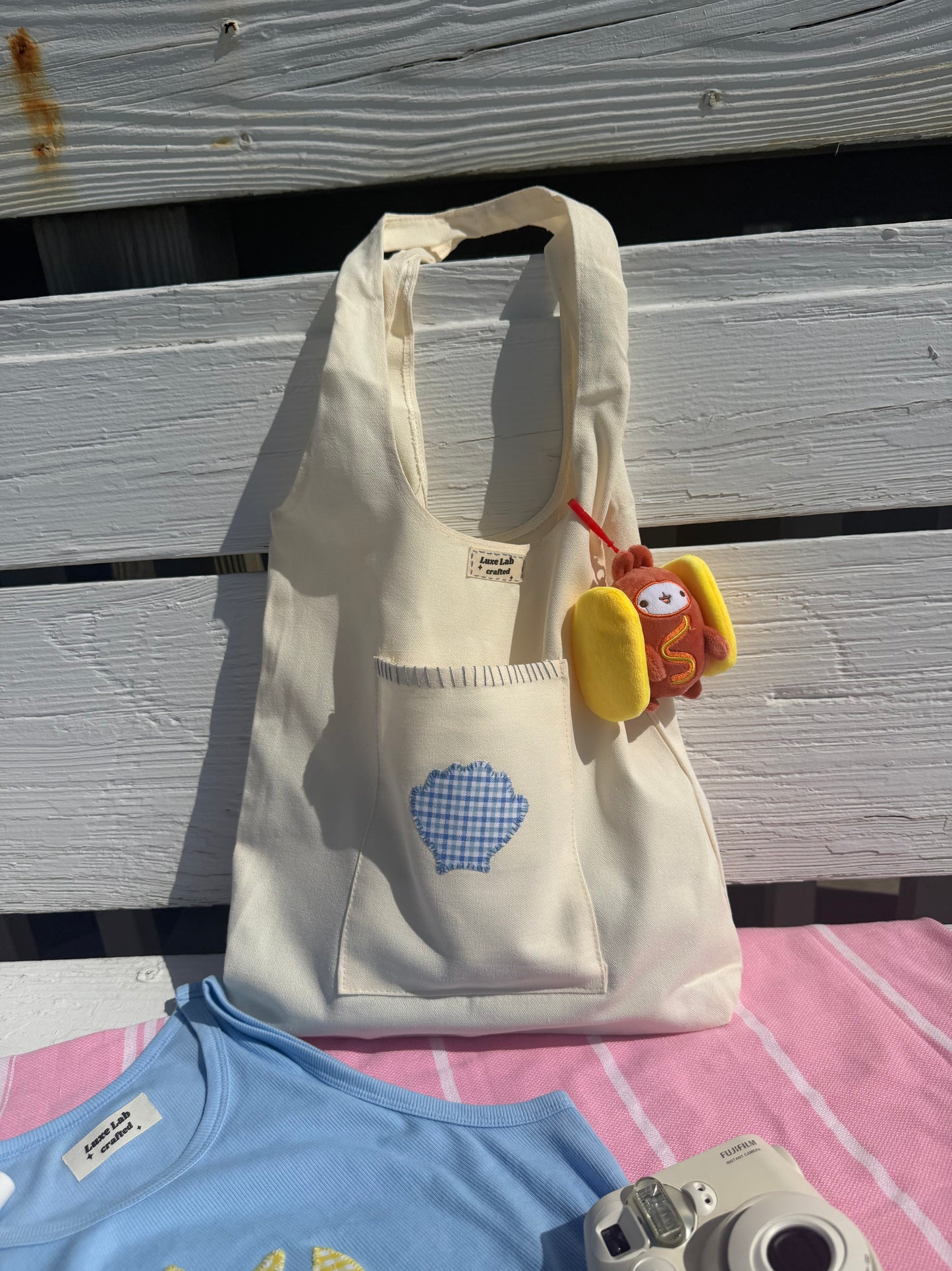 Blue Seashell Tote Bag