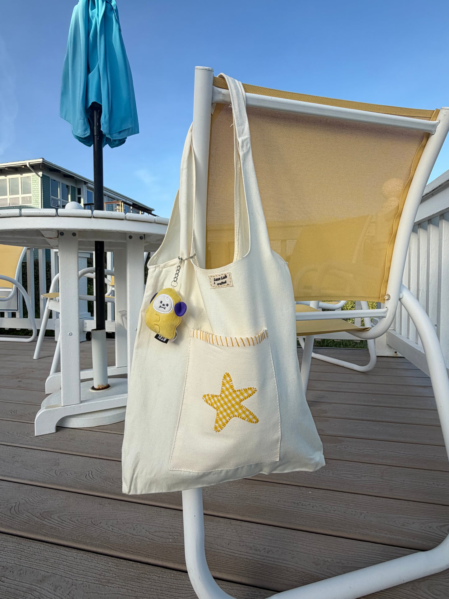 Yellow Starfish Tote Bag