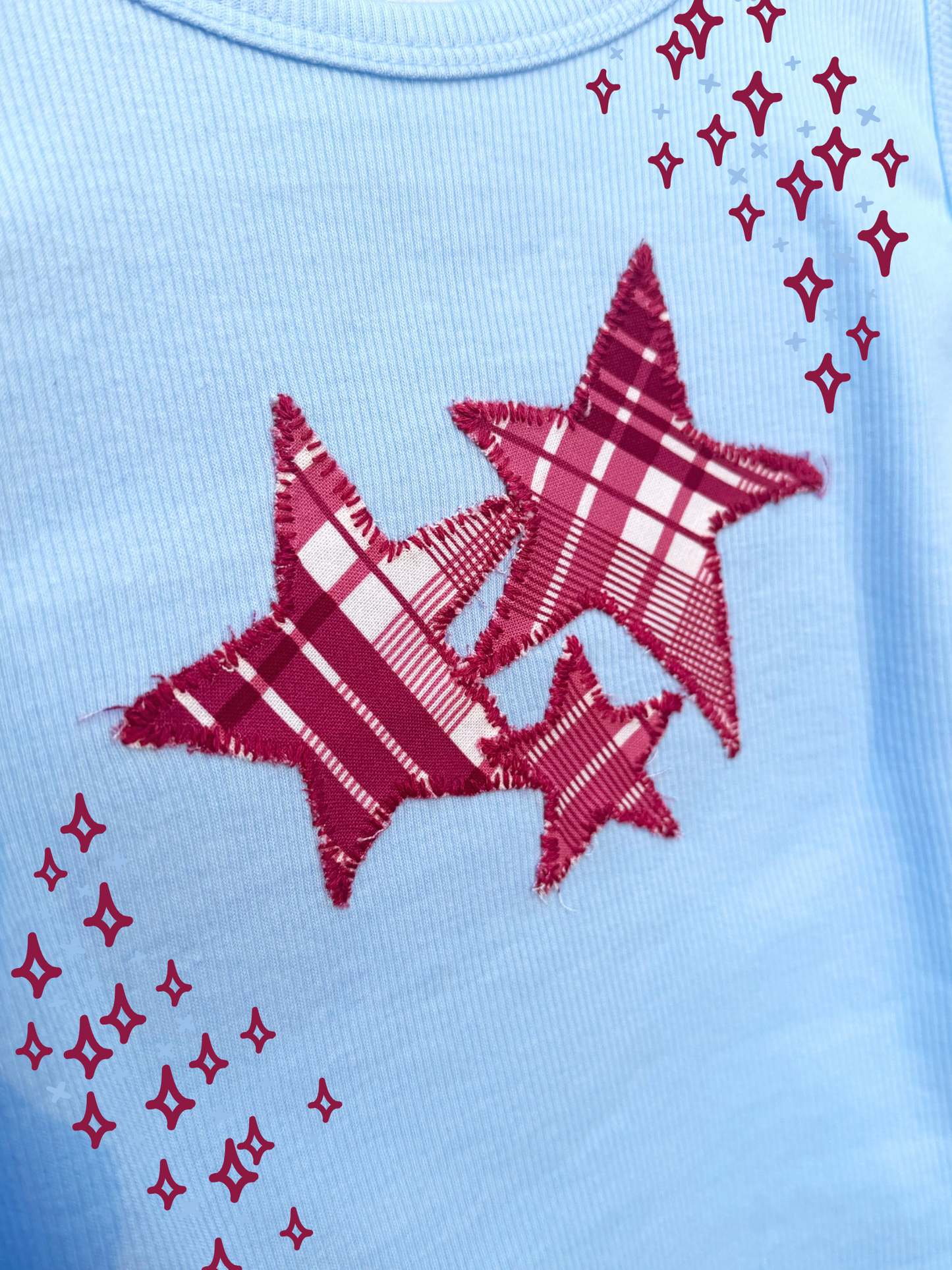 Starsss Patchwork Cropped tank top
