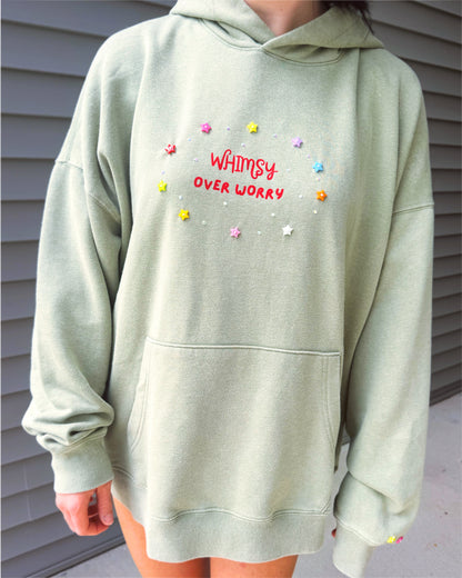 Dusty Green Oversized Whimsy Button Hoodie