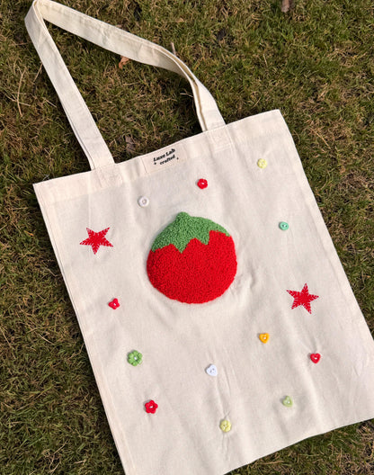 Punch Needle Tomato Bag