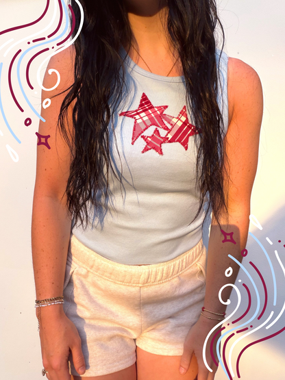 Starsss Patchwork Cropped tank top