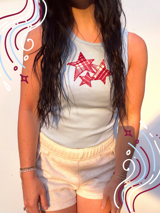 Starsss Patchwork Cropped tank top