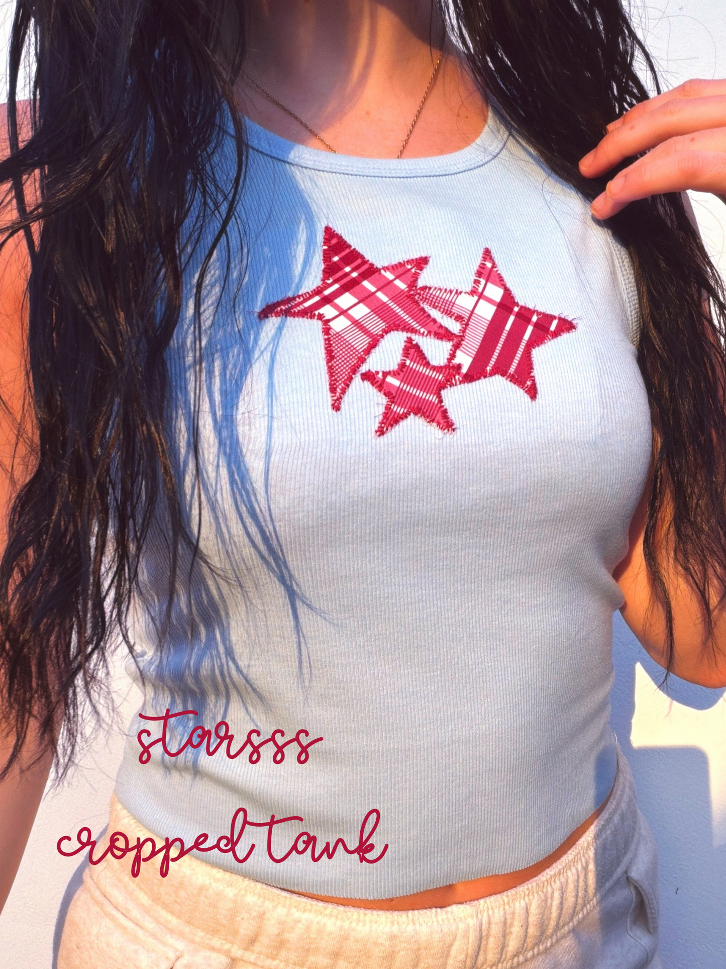 Starsss Patchwork Cropped tank top
